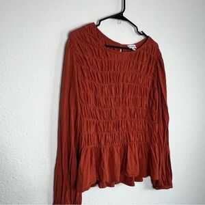 Wonderly Burnt Orange Long Sleeve Top